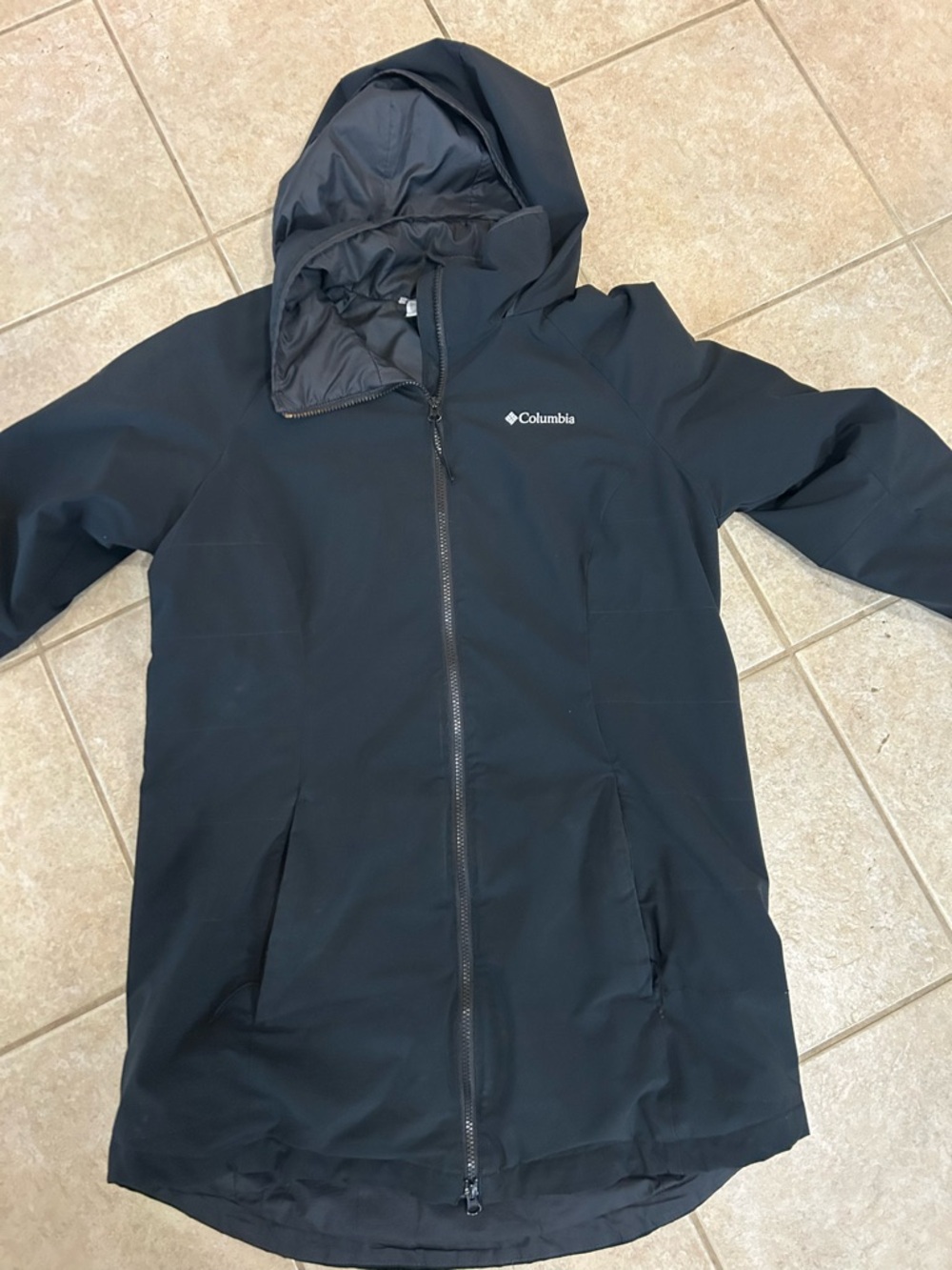 Columbia Black Quilted Hooded Jacket